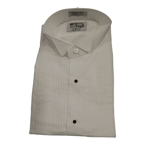 MEN'S HENRY SEGAL WHITE WING COLLAR TUXEDO SHIRT. HS8-8301 - Picture 1 of 3